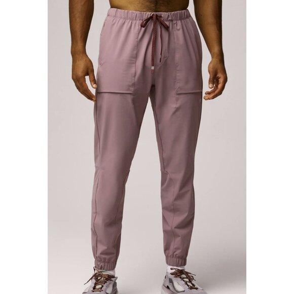 Fabletics Mens M The One Jogger Pants Anti-Stink Lightweight Quick Dry Mauve - Picture 1 of 11